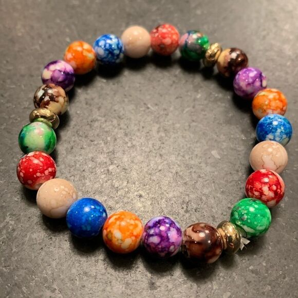 Colorful Natural Stone Yoga Energy Bracelet , 7 Chakras Healing Reiki Beaded - Picture 4 of 8